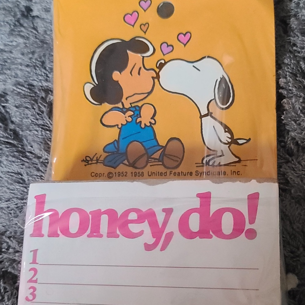 Vintage Peanuts "Honey, Do!" Desk Toppers Notepad Snoopy & Lucy – 200 Sheets #J4